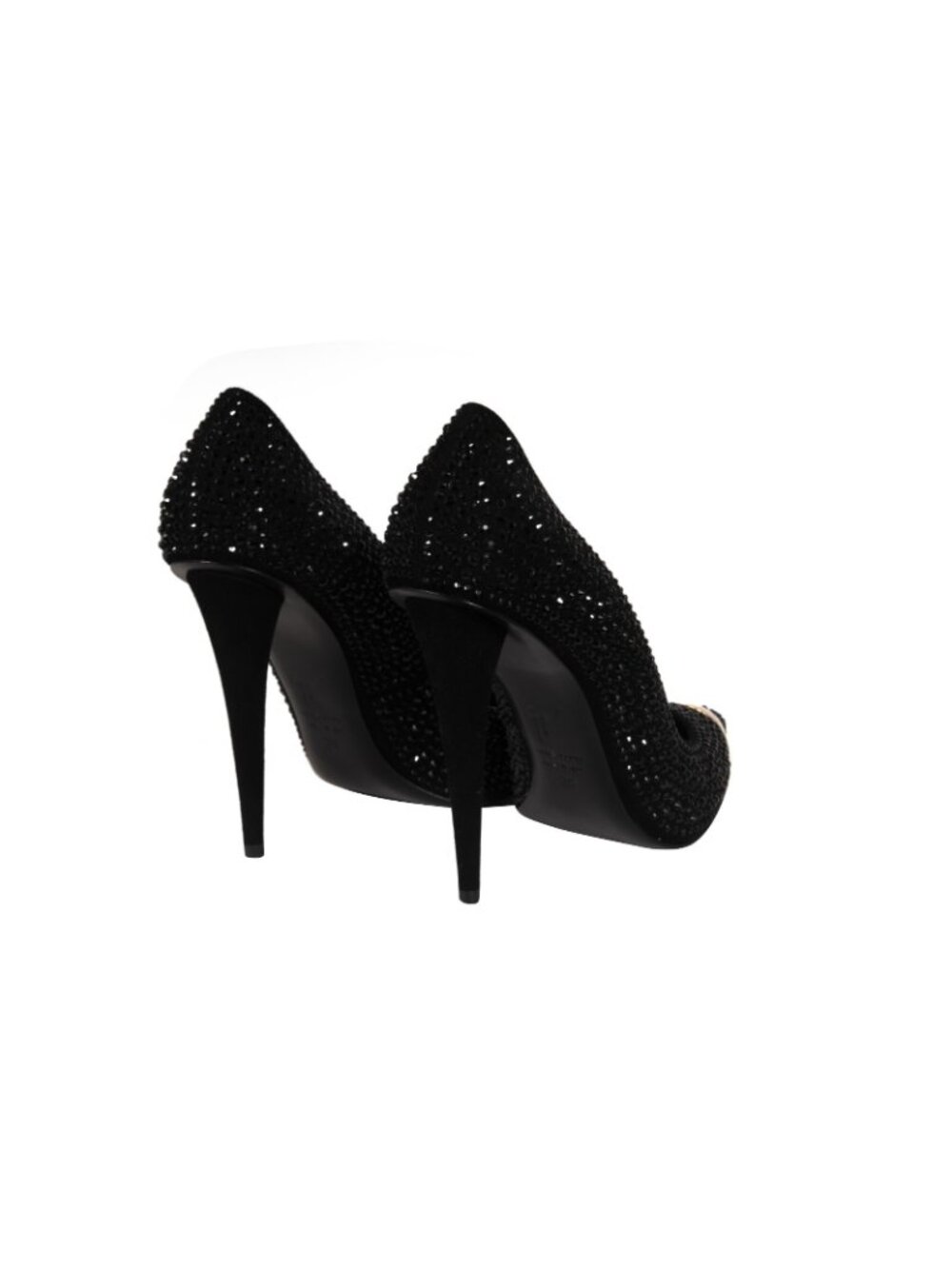 Giuseppe Zanotti Women Crystal Emballished Heels Sz US9 EU39 Black Gold Studded - Picture 7 of 12